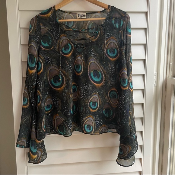 Peacock bell sleeved Show Me Your Mumu Top - Picture 1 of 7